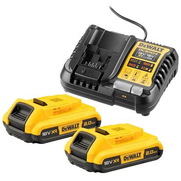 warehouse linden----Starter-Set Akku-Kit DCB1104D2, 18Volt (gelb/schwarz, 2x Li-Ionen Akku 9,0Ah)