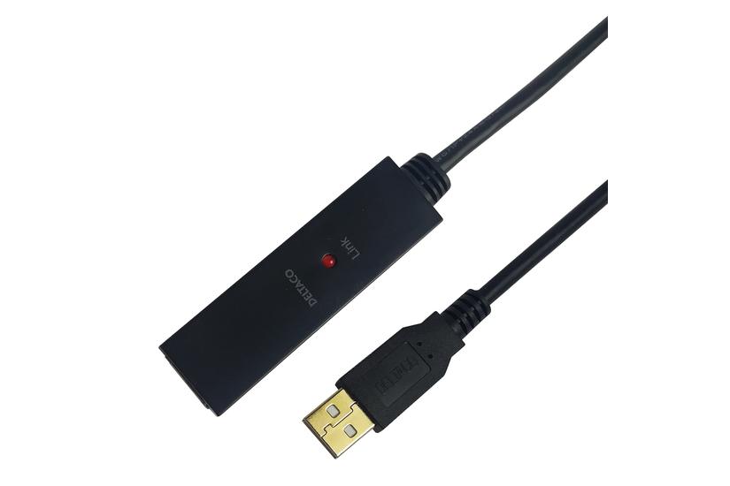 DELTACO USB2-EX7M - USB-f&ouml;rl&auml;ngningskabel - USB till USB - 7 m