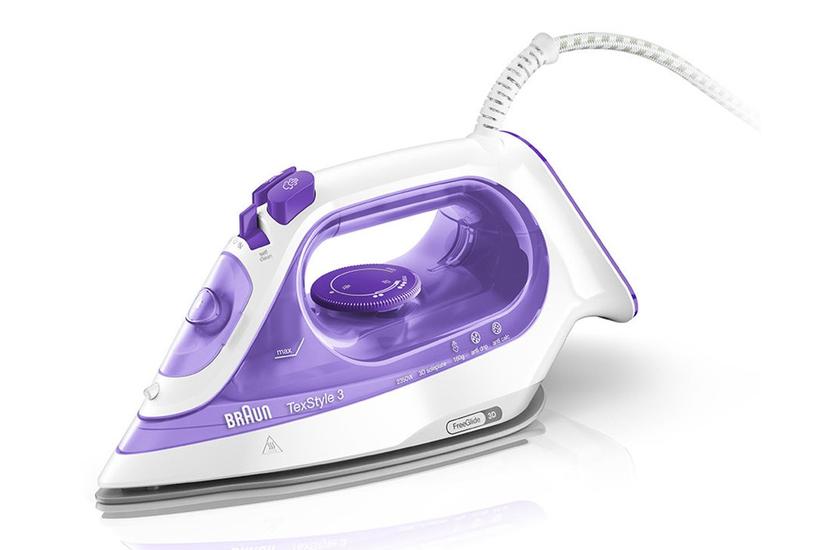 Braun TexStyle 3 SI3042VI Dampstrygejern Keramisk stryges&aring;l 2350 W Lilla, S&oslash;lv, Hvid
