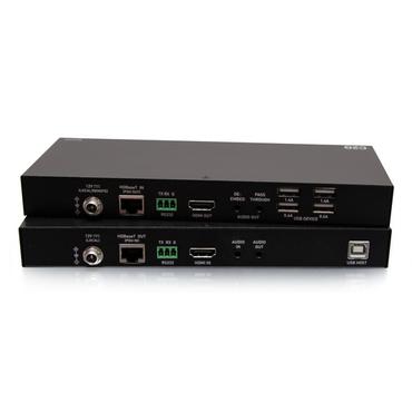 C2G HDMI HDBaseT + 3.5mm, USB-B to A, and RS232 over Cat Extender Box Transmitter to Box Receiver - 4K 60Hz - video/ljud/USB/seriell f&ouml;rl&auml;ngningskabel - HDMI, HDBaseT 2.0