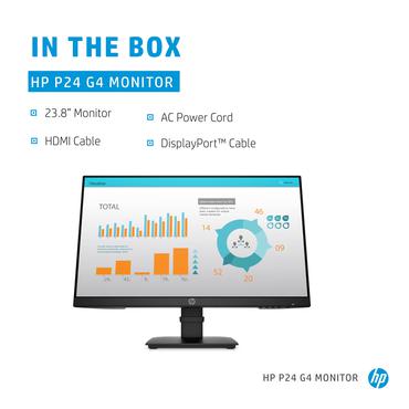 HP P24 G4-skärm - LED-väskor - 23,8" - IPS - 5ms - Full HD 1920x1080 vid 60Hz