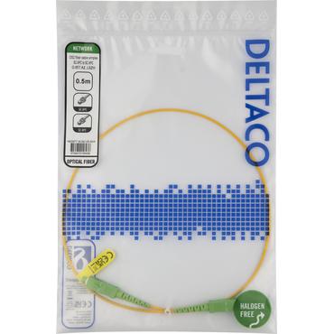 Deltaco OS2 Fiber cable, SC - SC, simplex, APC/APC, 0,5m