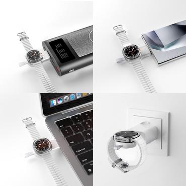 4smarts 541368 oplader til mobil enhed Hovedtelefoner, Smartphone, SmartWatch Hvid Vekselstrøm Trådløs opladning Hurtig opladning Indendørs