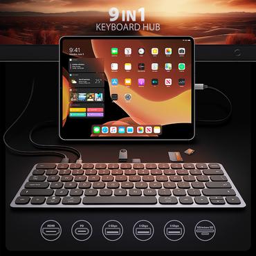 *HMC-KB-US USB hub 8in1  5Gbps keyboard HDMI PD