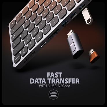 *HMC-KB-US USB hub 8in1  5Gbps keyboard HDMI PD