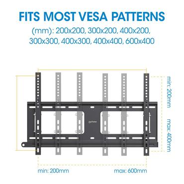 Manhattan 462143 tv-beslag 2,18 m (86") Sort