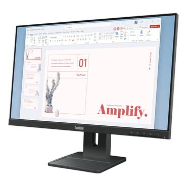 Lenovo ThinkVision E24-40 computersk&aelig;rm 60,5 cm (23.8") 1920 x 1080 pixel Fuld HD LCD Sort