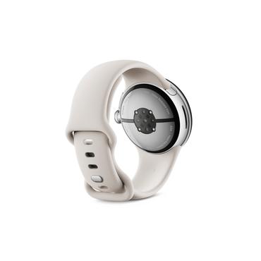 Google Pixel Watch 3 - polerat silver aluminium - smart klocka med aktivt band - porslin - 32 GB
