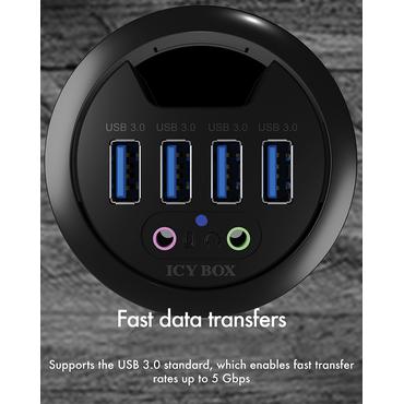 ICY BOX IB-HUB1403A - hubb - 4 portar