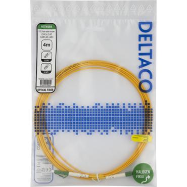 Deltaco OS2 Fiber cable, LC - LC, simplex, APC/APC, 4,0m
