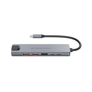 Conceptronic DONN29G dockingstation Ledningsført USB 3.2 Gen 2 (3.1 Gen 2) Type-C Grå