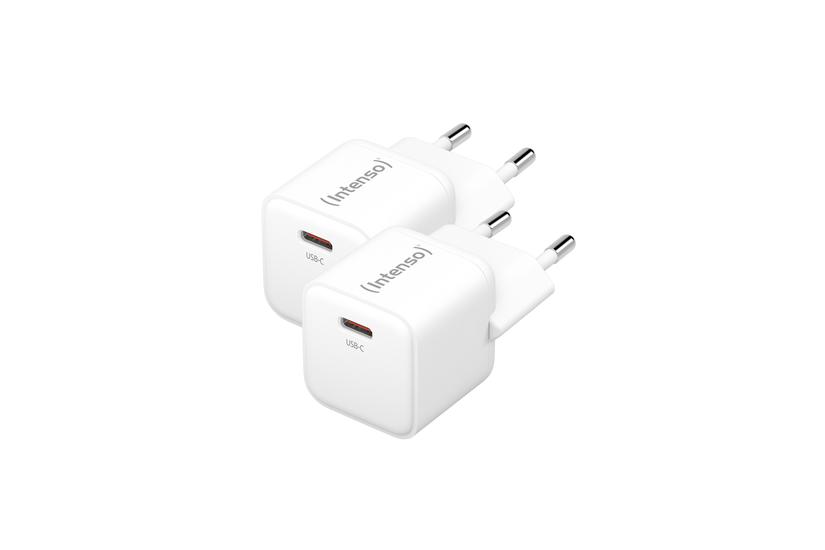 Intenso Power Adapter W30C GaN-Netzteil, Doppelpack 30 Watt Leistung, USB-C-Anschluss