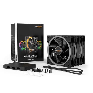 be quiet! Light Wings | 120mm PWM Triple Pack Computerkabinet Ventilator 12 cm Sort 3 stk