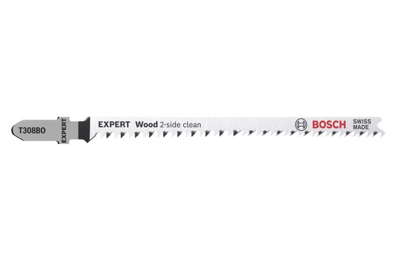 Bosch Expert Wood 2-sidig reng&ouml;ring T308 BO - sticksavsklinge - f&ouml;r kryssfiner, mjuktr&auml;, solidt tr&auml; m&ouml;belplade - 25 stycken