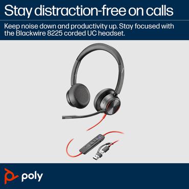 Poly Blackwire 8225 - headset - USB-C