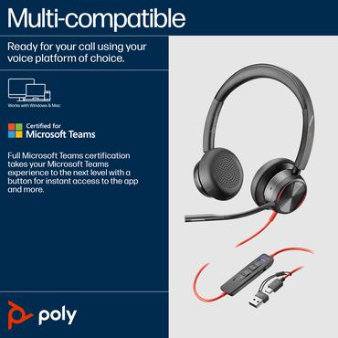 Poly Blackwire 8225 - headset - USB-C