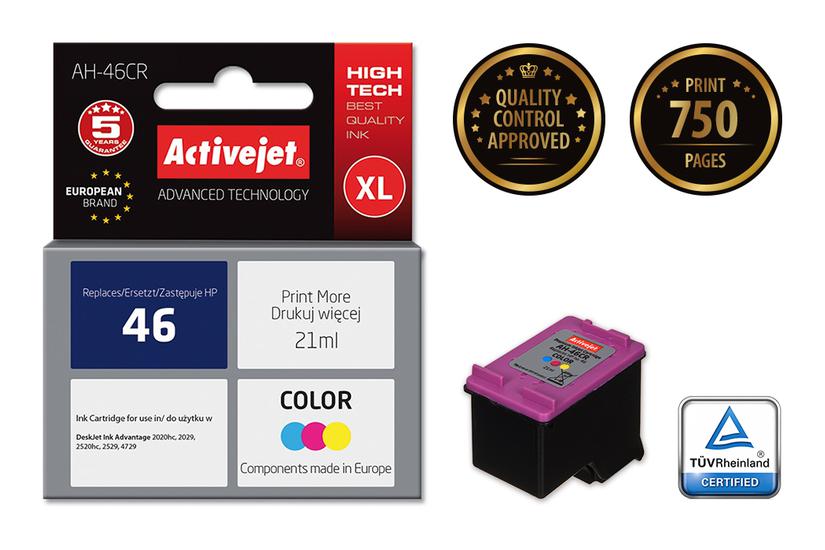 Activejet AH-46CR-blæk (erstatning HP 46 CZ638AE; Premium; 21 ml; farve)