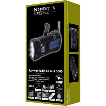 Sandberg Survivor Radio All-in-1 5000 powerbank - USB