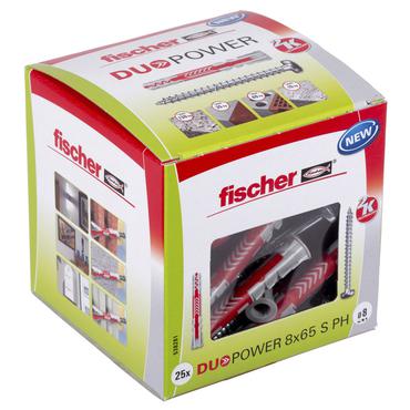 Fischer DUOPOWER 8 x 65 S PH LD 25 stk Udvidelsesanker 65 mm