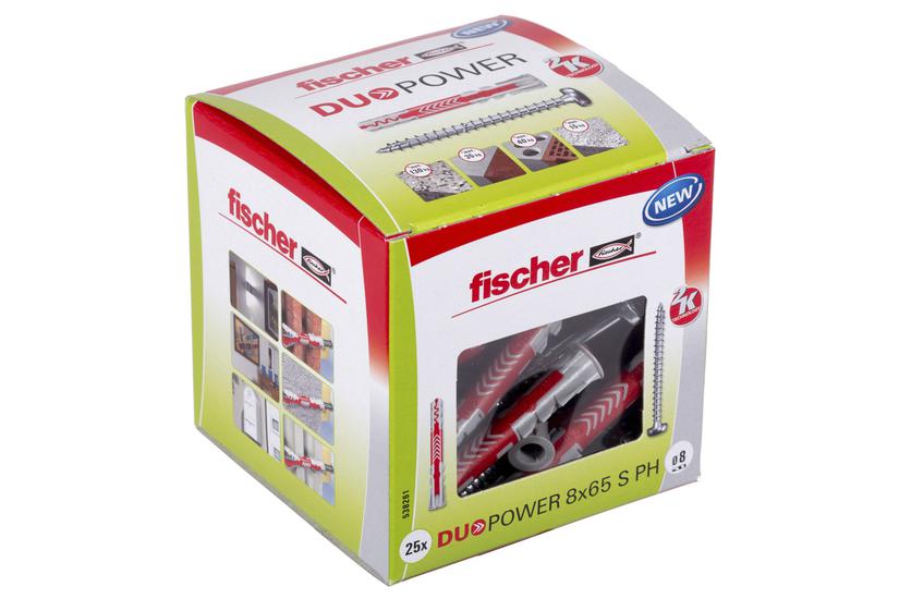 Fischer DUOPOWER 8 x 65 S PH LD 25 stk Udvidelsesanker 65 mm