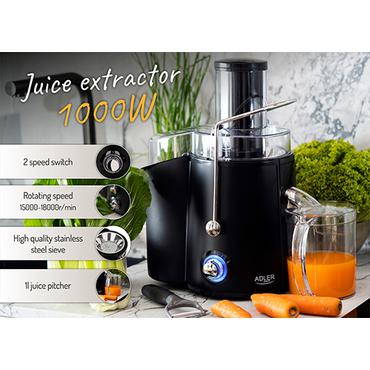 Adler AD 4127 citruspresser og juicemaskine Frugtpresser 1000 W Sort
