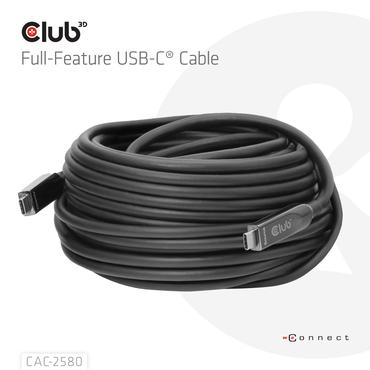 CLUB3D CAC-2580 USB-kabel 15 m USB C Sort