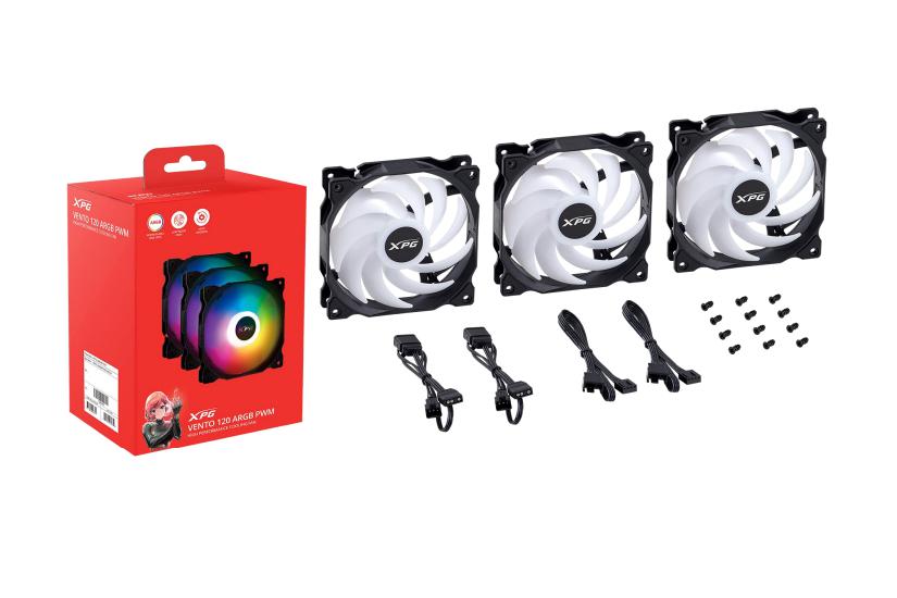 XPG VENTO 120 ARGB PWM Computerkabinet Ventilator 12 cm Sort 3 stk