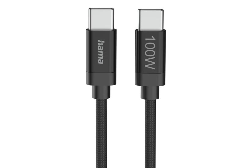 Hama Fabric USB-kabel USB 2.0 3 m USB C Sort