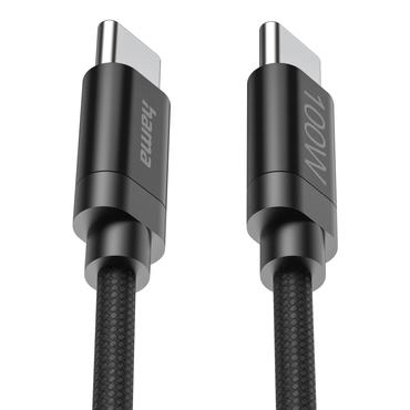 Hama Fabric USB-kabel USB 2.0 3 m USB C Sort