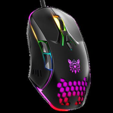 Onikuma Mus - USB - 800,1600,2400,3200,4800,6400 dpi - 7 knapper - Gaming - Sort