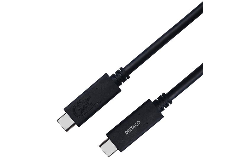 DELTACO - USB Type-C kabel - 24 pin USB-C til 24 pin USB-C - 80 cm