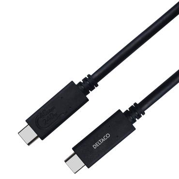 DELTACO - USB Type-C kabel - 24 pin USB-C til 24 pin USB-C - 80 cm