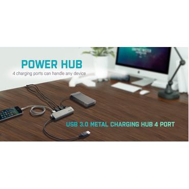 i-Tec USB 3.0 Metal Charging HUB - hub - 4 porte
