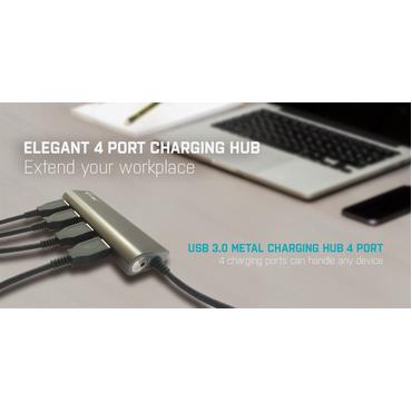 i-Tec USB 3.0 Metal Charging HUB - hub - 4 porte