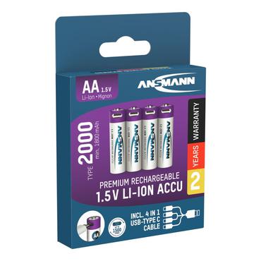Ansmann 1312-0036 husholdningsbatteri Genopladeligt batteri AA Lithium-Ion (Li-Ion)