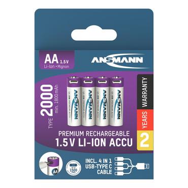 Ansmann 1312-0036 husholdningsbatteri Genopladeligt batteri AA Lithium-Ion (Li-Ion)