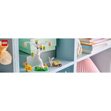 LEGO Iconic P&aring;skehare og kylling p&aring; &aelig;ggejagt