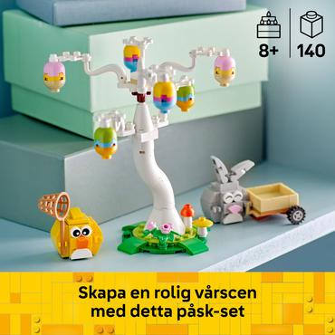 LEGO Iconic P&aring;skehare og kylling p&aring; &aelig;ggejagt