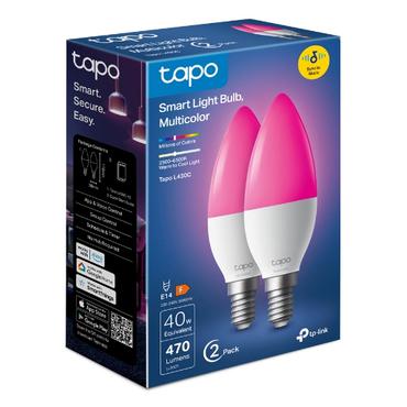 TP-Link Tapo L430C Smart Light Bulb, Multicolor, E14 (2-pack)