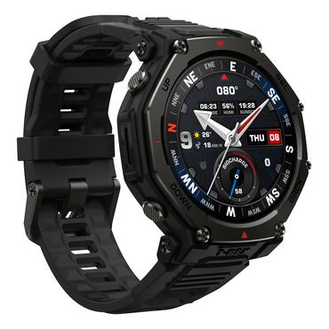 Amazfit T-Rex 3 Pro 3,81 cm (1.5") AMOLED 48 mm Digital 480 x 480 pixel Berøringsskærm Sort Wi-Fi GPS (satellit)