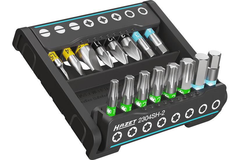 Hazet Skruvmejselbit - 16 styck - Slot profile, Pozidriv profile PZ, Inside TORX profile