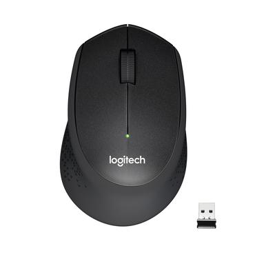 Logitech M330 SILENT PLUS - Mus - 3 knapper - trådløs - 2.4 GHz - trådløs modtager (USB) - sort