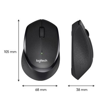 Logitech M330 SILENT PLUS - Mus - 3 knapper - trådløs - 2.4 GHz - trådløs modtager (USB) - sort