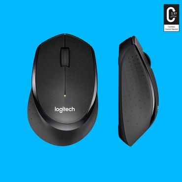 Logitech M330 SILENT PLUS - Mus - 3 knapper - trådløs - 2.4 GHz - trådløs modtager (USB) - sort