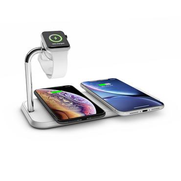ZENS Dual+Watch Aluminium Wireless Charger trådløs opladningsmåtte - + AC-strømadapter - 20 Watt