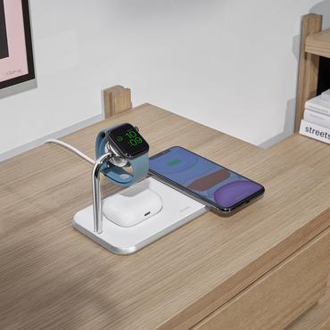 ZENS Dual+Watch Aluminium Wireless Charger trådløs opladningsmåtte - + AC-strømadapter - 20 Watt