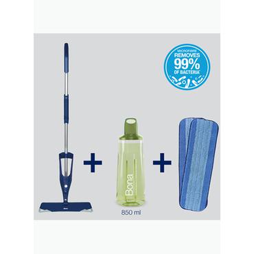 Bona Premium Spray Mop for Hard Floors reng&oslash;ringsmoppe Aluminium, Mikrofiber 850 ml V&aring;d Mikrofiber Aluminium, Bl&aring;