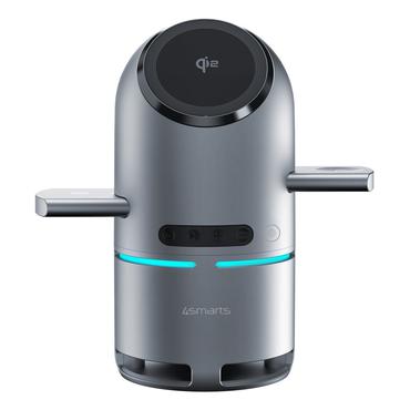 4smarts 541602 oplader til mobil enhed Hovedtelefoner, Headset, Smartphone, SmartWatch Grå Vekselstrøm Trådløs opladning Indendørs