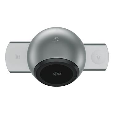 4smarts 541602 oplader til mobil enhed Hovedtelefoner, Headset, Smartphone, SmartWatch Grå Vekselstrøm Trådløs opladning Indendørs