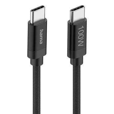 Hama Fabric USB-kabel USB 2.0 1,5 m USB C Sort